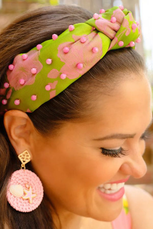 Lime and Rose Silk Headband