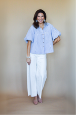 Skyline Stripe Button Down Top