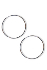 Skinny Hoop Earrings- silver
