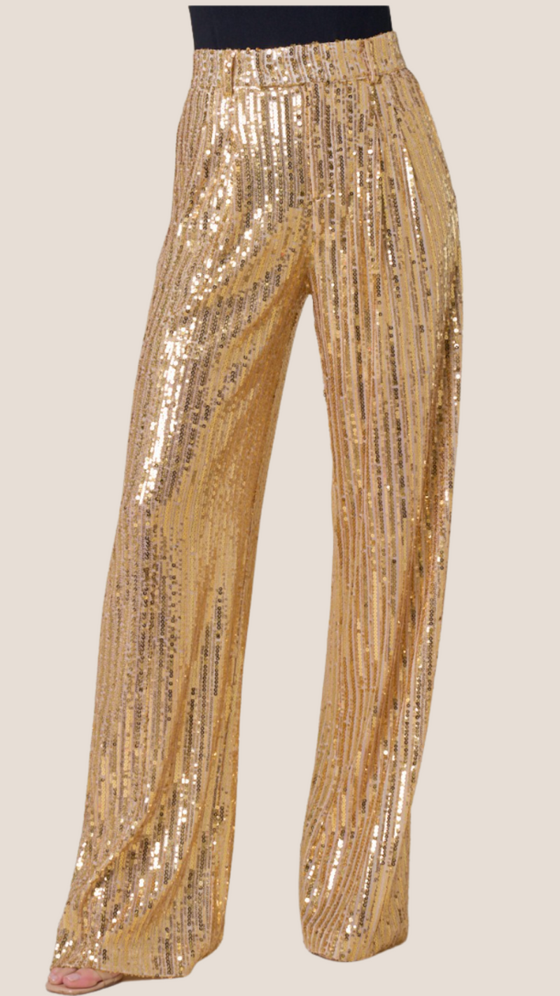 Golden Globe Sequin Trouser Pants