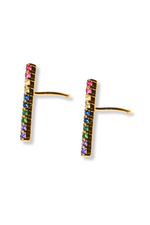 Multi Rhinestone Bar Earrings