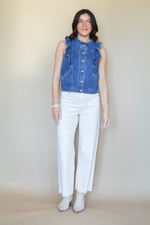 The Wide Glide Wide Leg Twill Pants- White