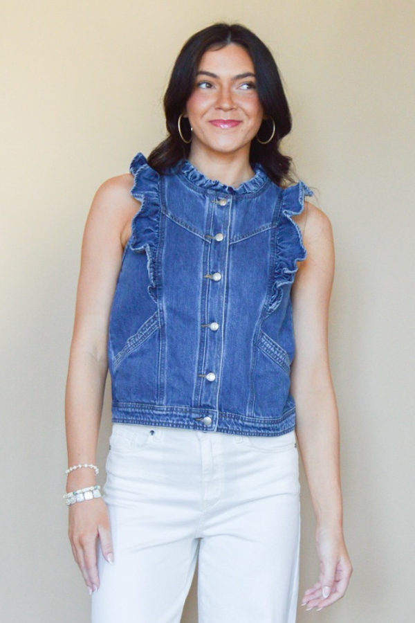 Bluewave Denim Ruffle Vest