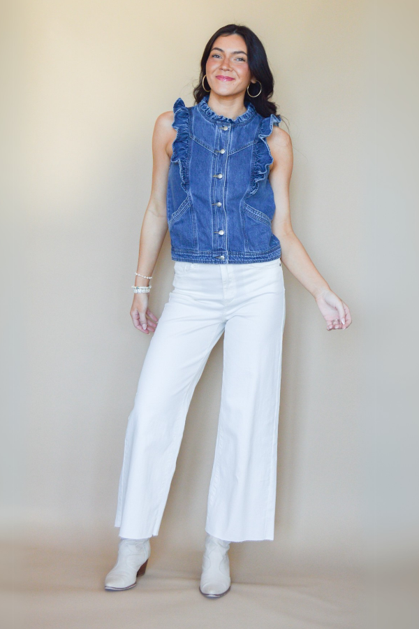 Bluewave Denim Ruffle Vest