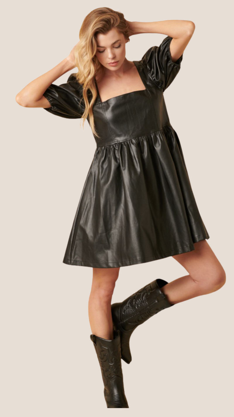 MB Black Vegan Leather Dress