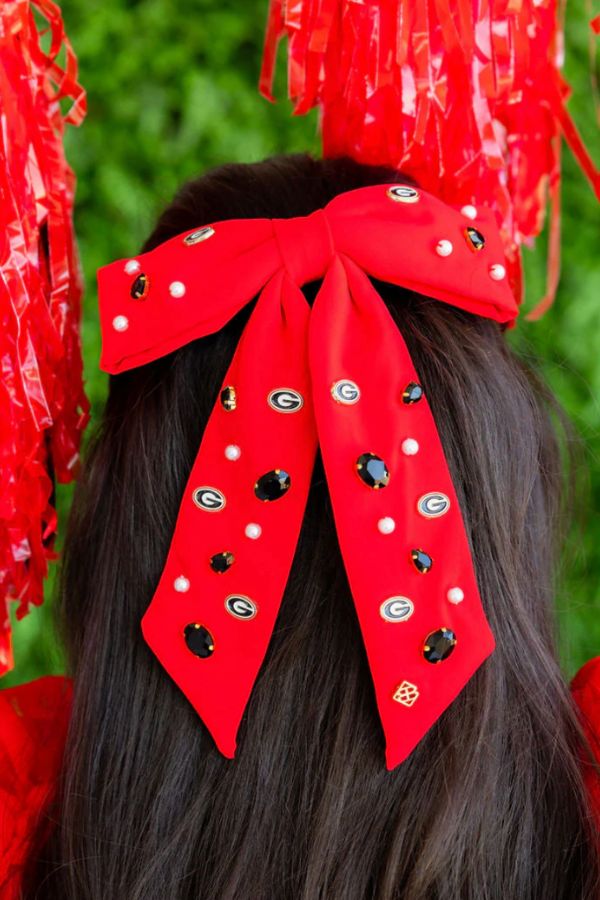 Red UGA Bow Barrette