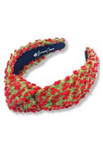 Green and Red Textured Woven Headband