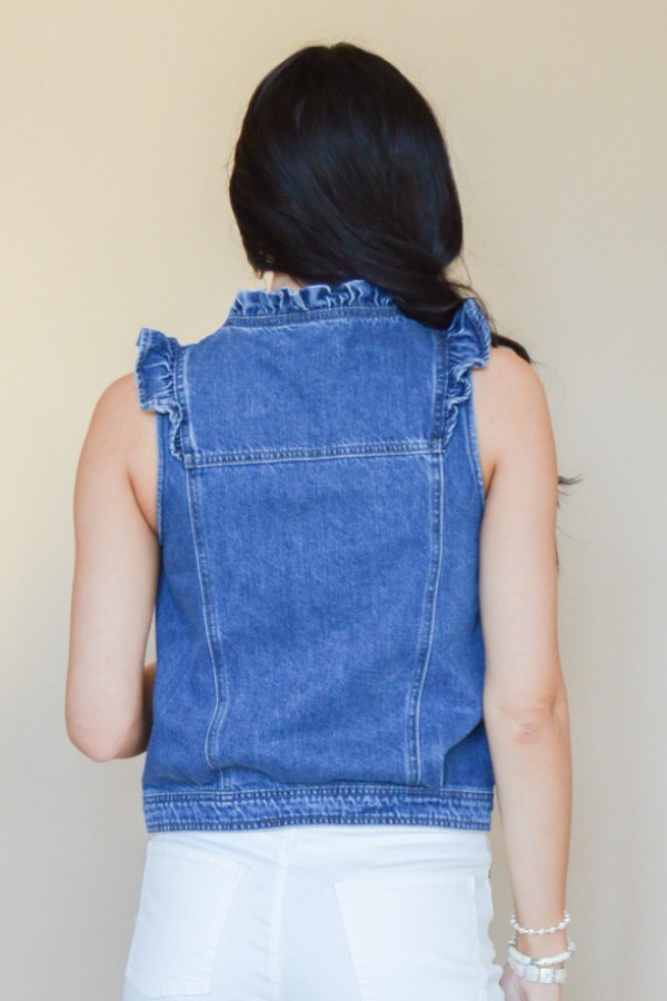 Bluewave Denim Ruffle Vest