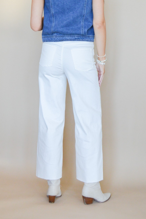 The Wide Glide Wide Leg Twill Pants- White