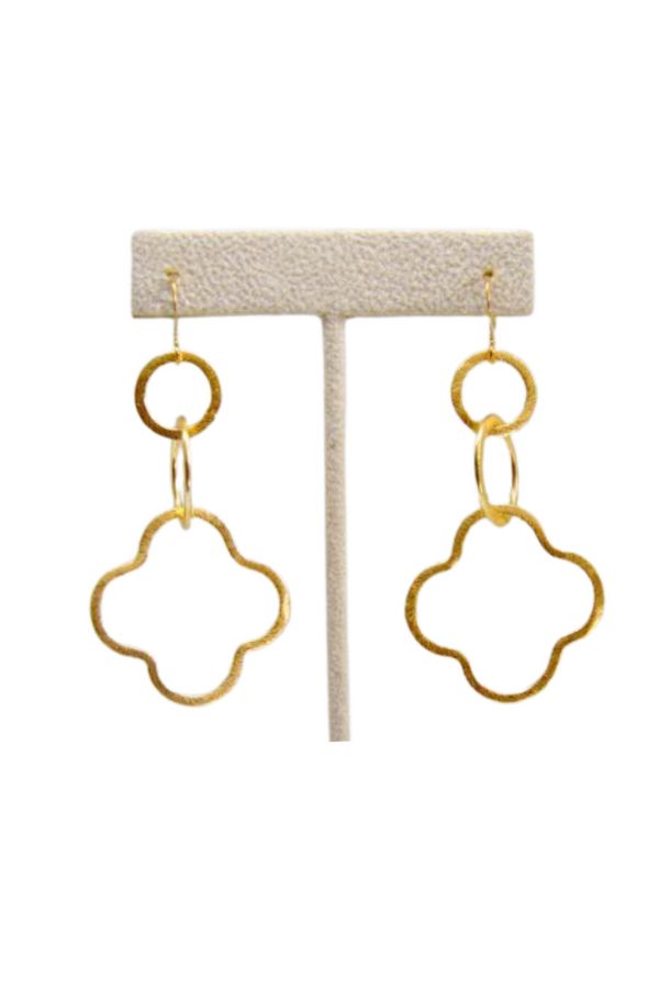Gold Midi Clover Earrings