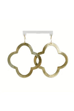 Satin clover earrings- gold