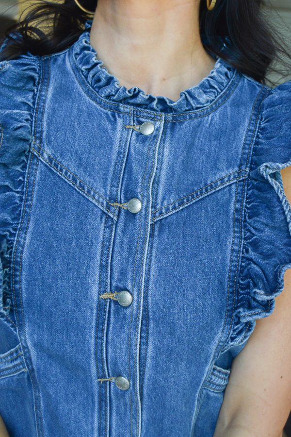 Bluewave Denim Ruffle Vest