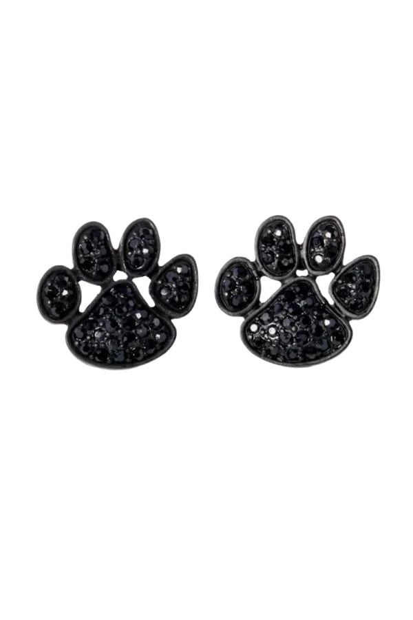 Paw Print Earrings- black