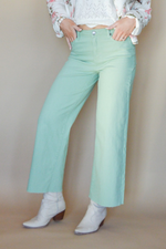 The Wide Glide Wide Leg Twill Pants- Sage