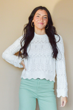 Winter Clouds Scalloped Sweater