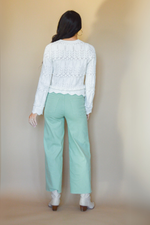 The Wide Glide Wide Leg Twill Pants- Sage