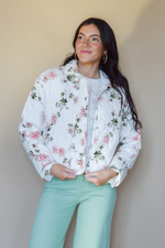 Rosy Blossoms Quilted Jacket