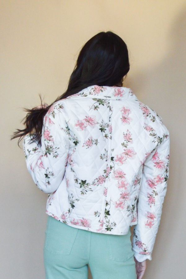 Rosy Blossoms Quilted Jacket