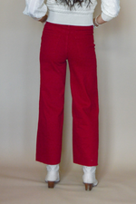 The Wide Glide Wide Leg Twill Pants- Red