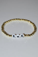 Customizable Gold Bracelet - White