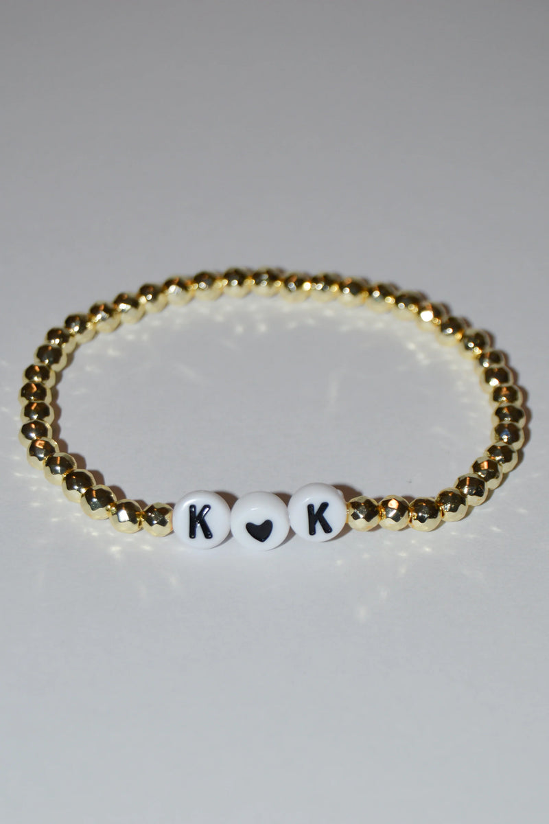 Customizable Gold Bracelet - White