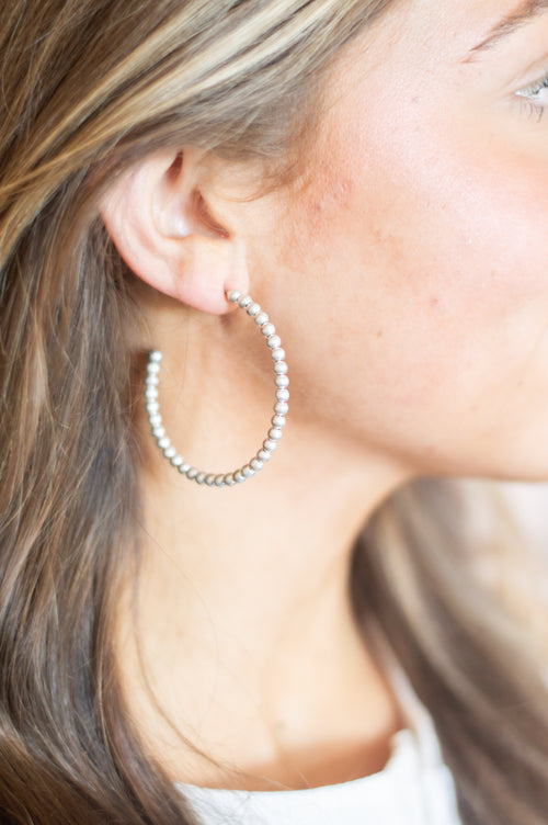 Grace Hoop Earrings- silver