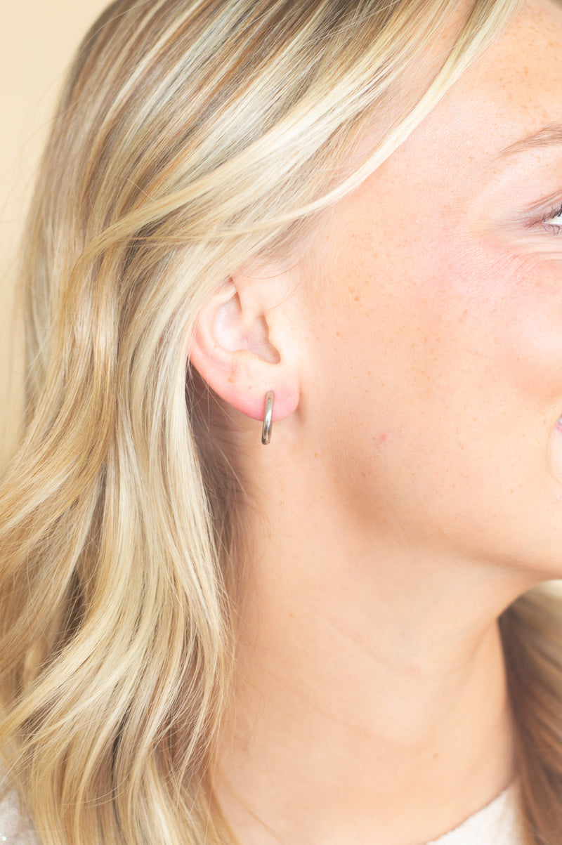 Maiden Huggie Earrings- silver