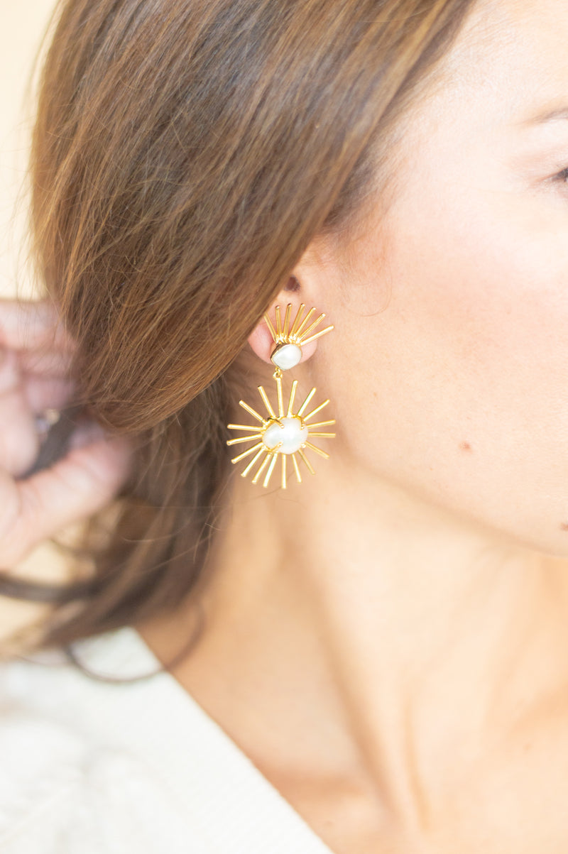 Starburst Pearl Earrings