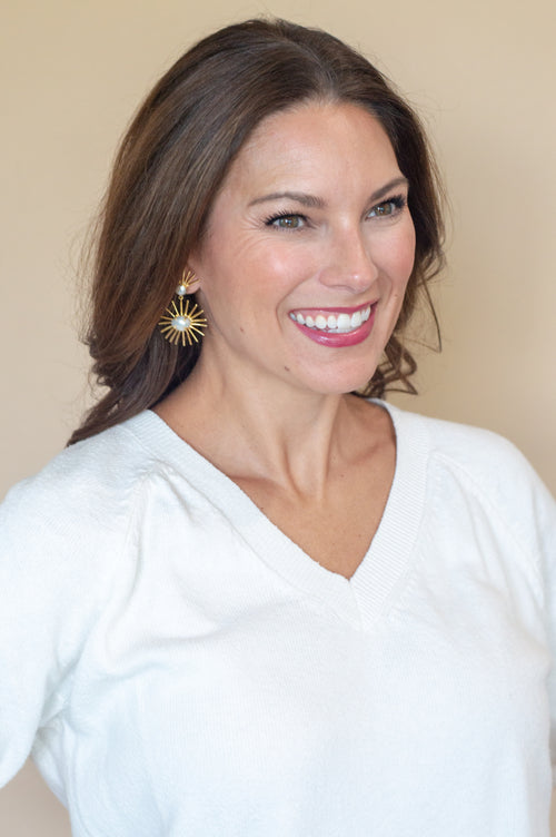 Starburst Pearl Earrings