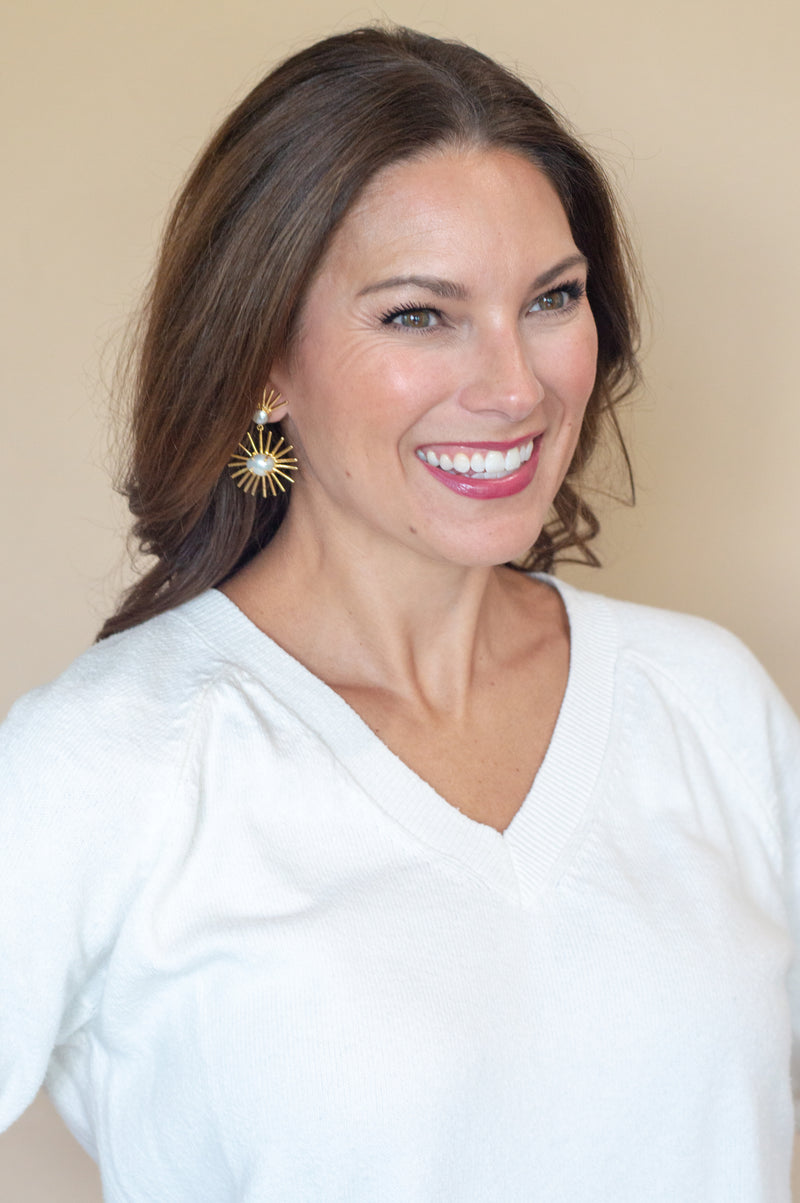 Starburst Pearl Earrings