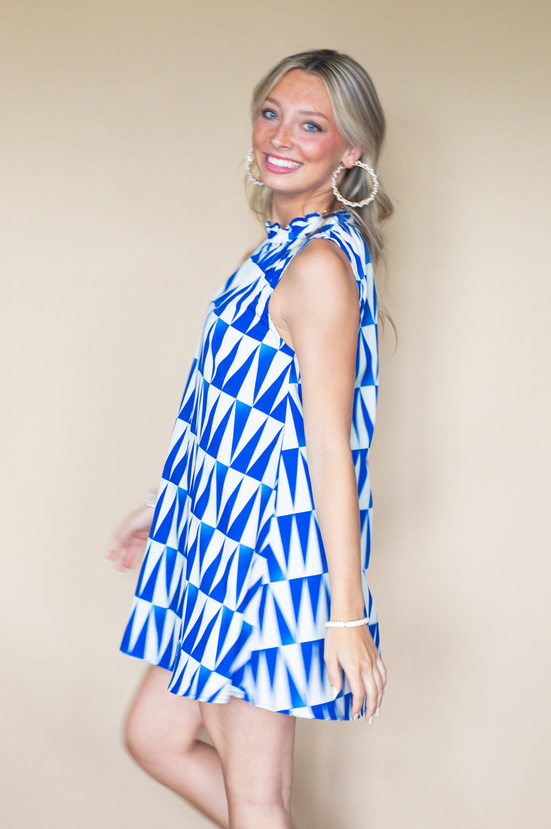 All American Ruffle Neck Dress