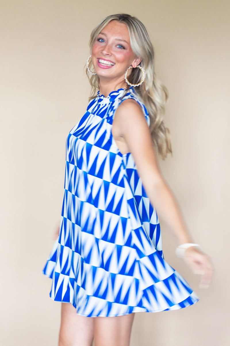 All American Ruffle Neck Dress