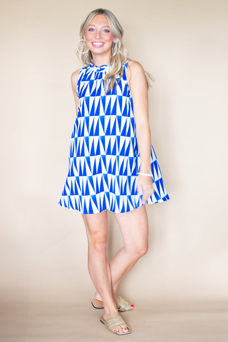 All American Ruffle Neck Dress