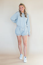 BubbleEase Knit Shorts- Heather Grey