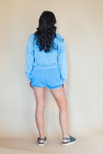 BubbleEase Knit Shorts- Blue