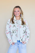 Rosy Blossoms Quilted Jacket