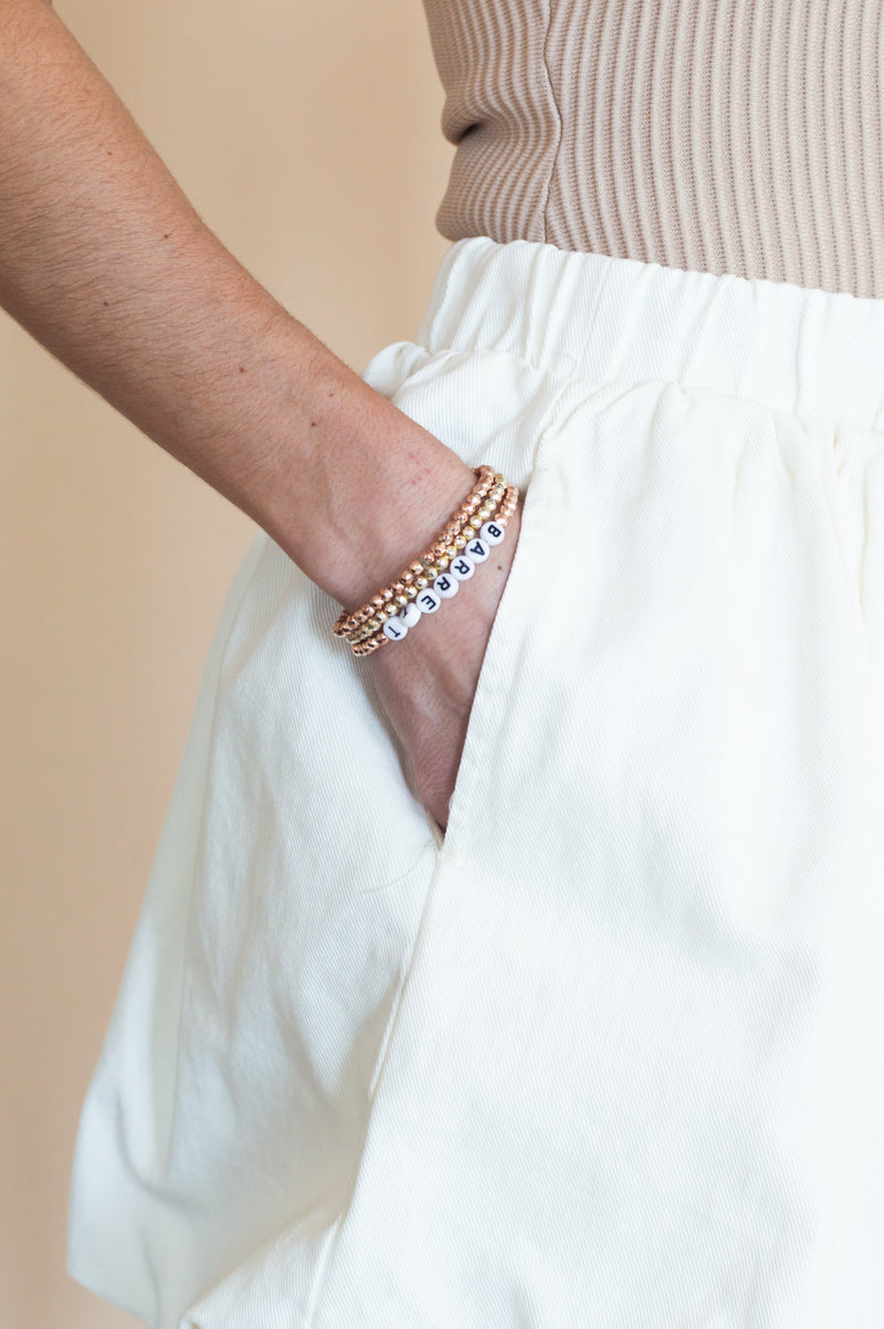 Twist and Puff Mini Bubble Skirt- Cream