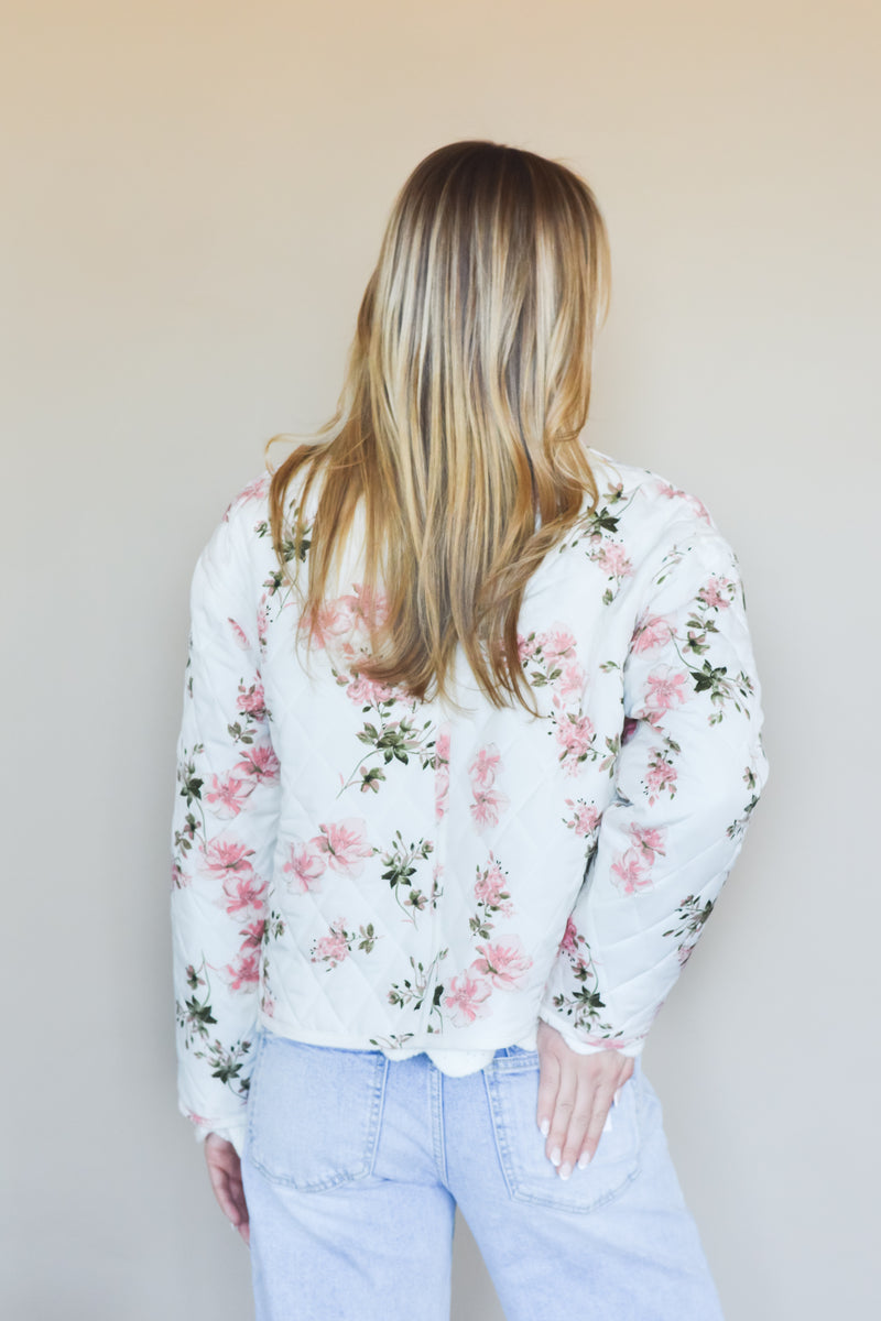 Rosy Blossoms Quilted Jacket