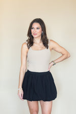 Twist and Puff Mini Bubble Skirt- Black