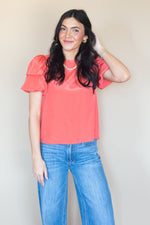 Summer Sorbet Bubble Sleeve Top