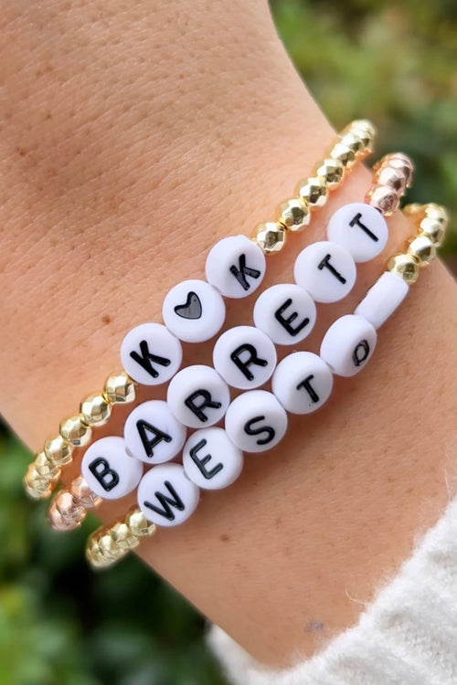 Customizable Gold Bracelet - White