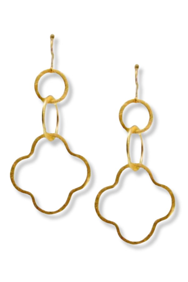 Gold Midi Clover Earrings