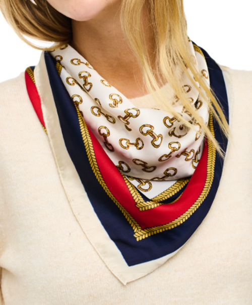 Horsebit Print Bandana Scarf