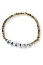 Customizable Gold Bracelet - White