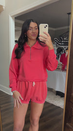 BubbleEase Knit Shorts- Coral
