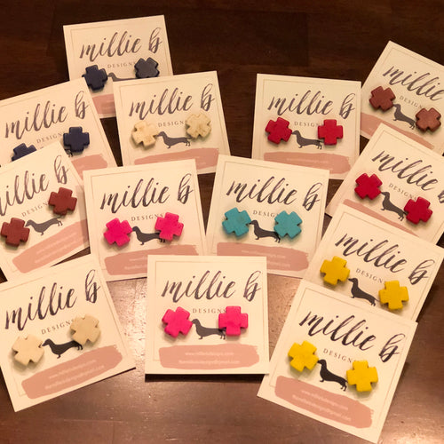 More colors- Small Cross Stud Earrings